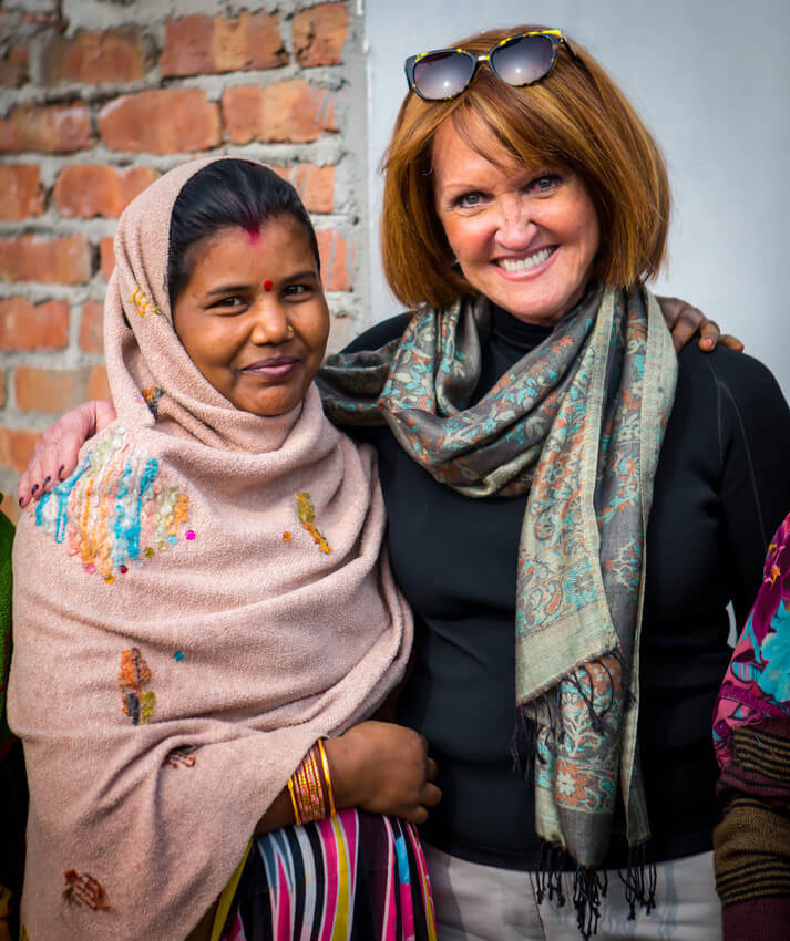 Vicki with a client in Delhi, India