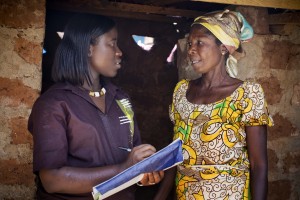 Adwoa and her loan officer Sylvia (left).