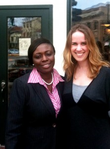 Opportunity Ghana's Vida Marfo (left), with blogger and member of the Board of Governors, Elizabeth Knox.