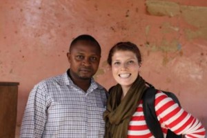 Tanzania loan officer Thomas and Insight Trip correspondent Kelly Flanagan.