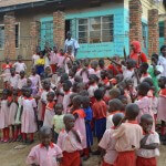 Children and teachers at Kampala’s Rise and Shine School.