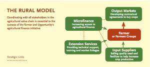 An overview of the agricultural value chain, part of Opportunity’s rural microfinance model.