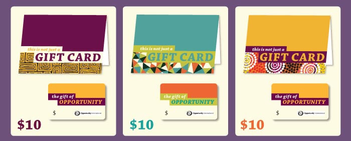 Opportunity Gift Cards starting at $10, available at opportunity.org/giftcard »