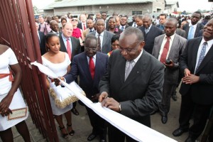 Vice Governor of Central Bank of Congo at Opportunity DRC's ribbon-cutting.