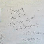 We found a sweet thank you message on the board when we arrived.