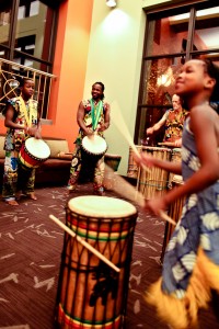 African musical group Duniya Drum & Dance performs.