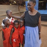Rosemary with her students at the Nadulu Infant Primary School in Kampala.
