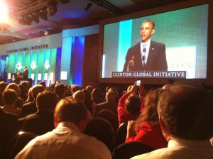 Pres. Obama addresses attendees at the plenary session.