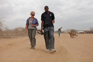 Dikembe Mutombo and Cindy McCain in Nairobi, Kenya.