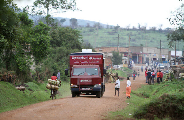 An Opportunity mobile bank makes its way through rural Africa