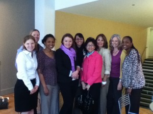 Opportunity staff and supporters at the lunch reception before "No Woman, No Cry" screening and Q&A.