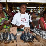 DR Congo: Mwembu Moseka, Miriam Lusanku and Odile Mutambu are part of a 12-member Trust Group that is comprised of stallholders in the Freedom market in Kinshasa.