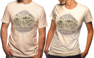 Sevenly's t-shirt to benefit Opportunity features the message, "Give Africa Opportunity - Not a Handout, A Hand Up."