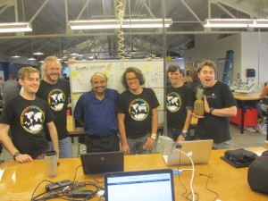 Sam (second from right) with her team at the NASA Space Apps Challenge.