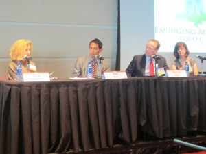 Panel, from left: Nina Diamond (moderator), Karl Muth, Dennis Ripley, and Kate Cochran.