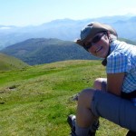 Ann enjoys the view of the Pyrenees.