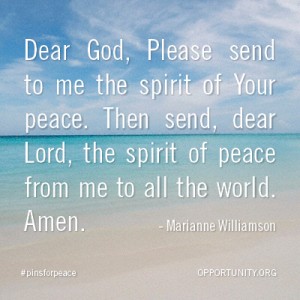 A prayer for peace from a spiritual author.