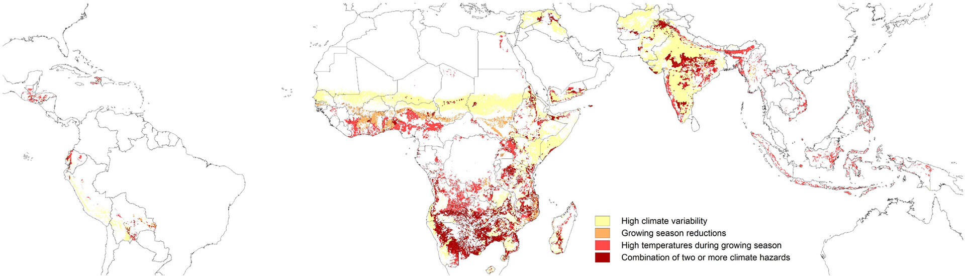 Areas of High Agricultural Risk for Different Climate Hazards in Vulnerable Areas.