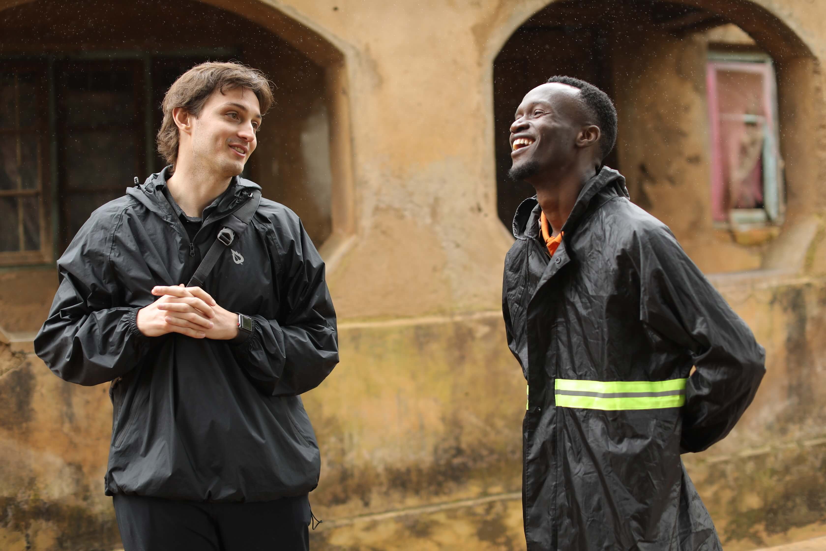 Delaney, left, with Opportunity International Malawi Country Director Richard Chongo